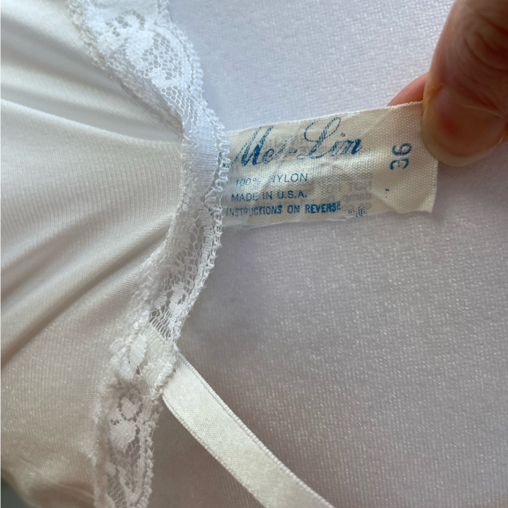 Vintage Met Lin White Lace Chemise Nightgown Slip Dress Size 36 Medium - Picture 5 of 12